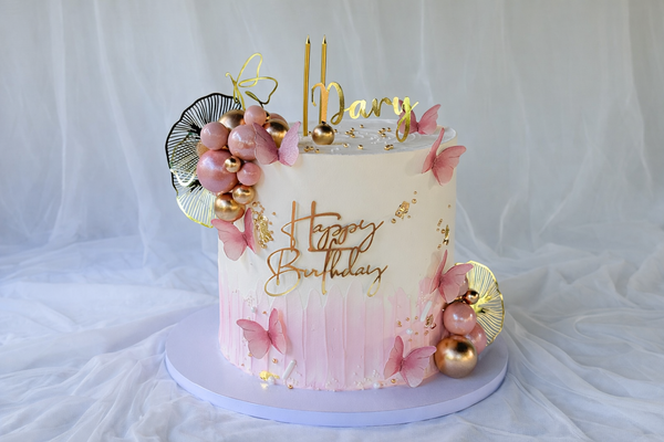 Pink pearl Butterfly Cake