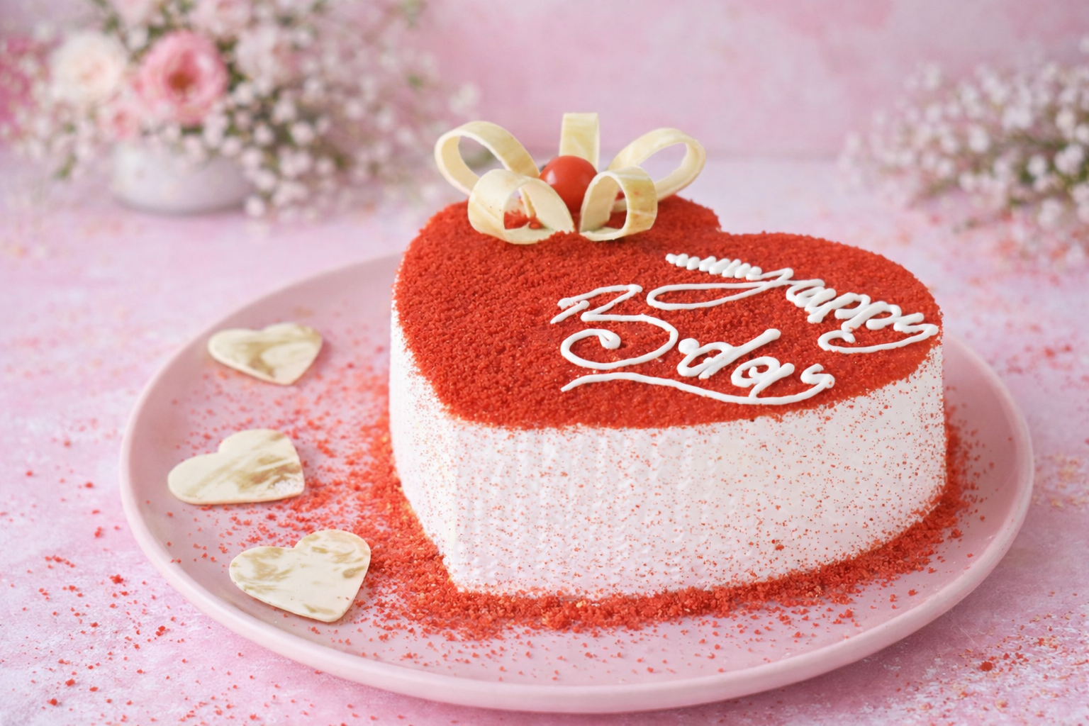 Heart Shaped Red Velvet Cake