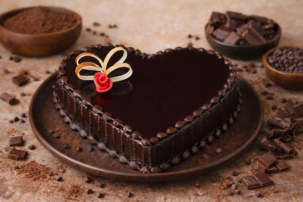 Heart Shaped Chocolate Truffle Cake