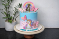 Unicorn Fantasy Rainbow Cake with Butterflies
