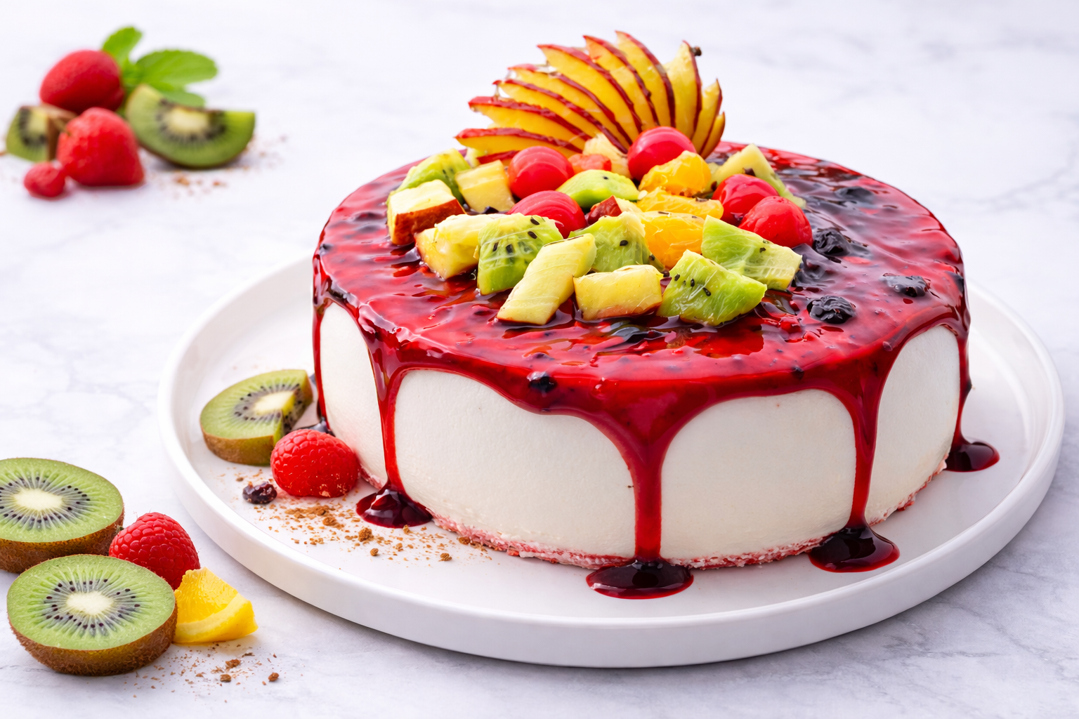 Blueberry Fresh Fruit Cake